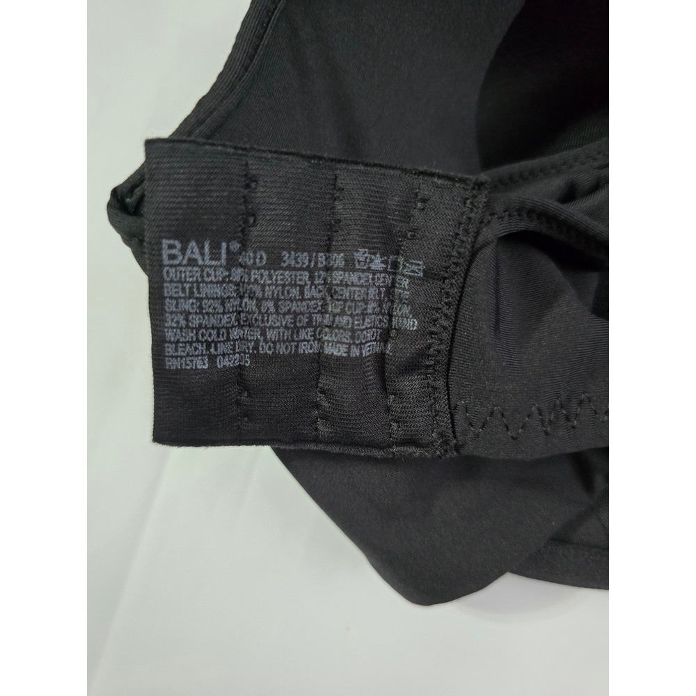 Bali One Smooth U & HSIA Minimizer Bra Lot Black 40D Underwire Mesh Trim 2pc - Picture 9 of 16